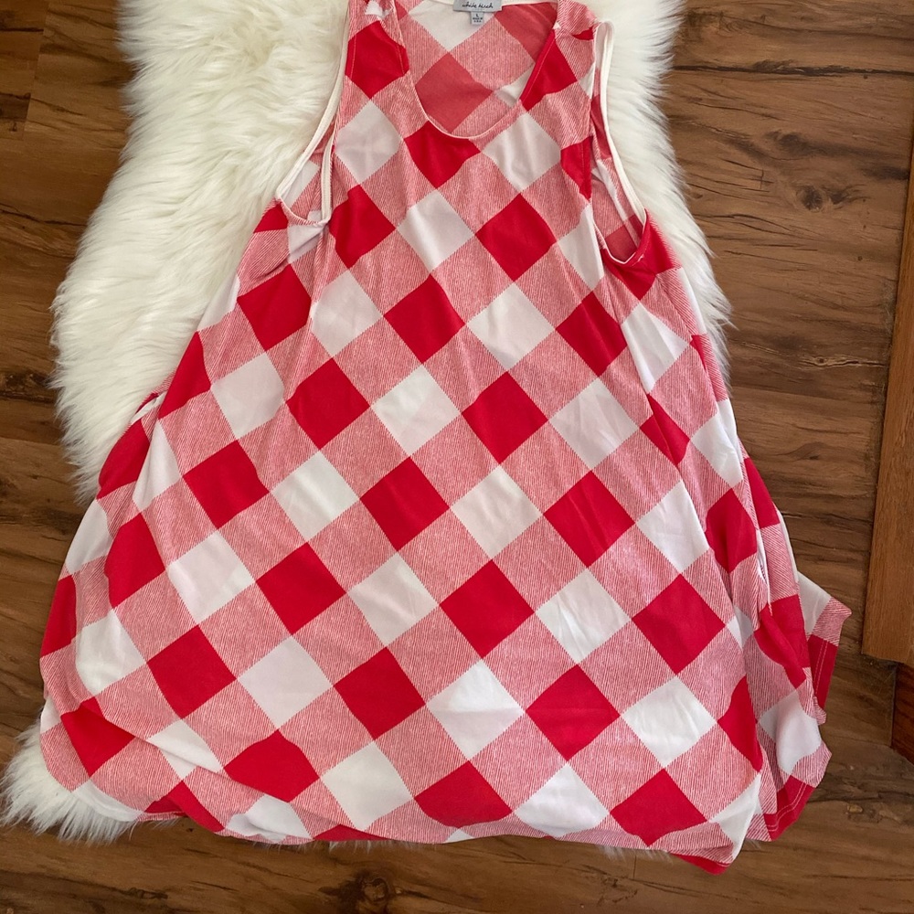 Red and white sun dress